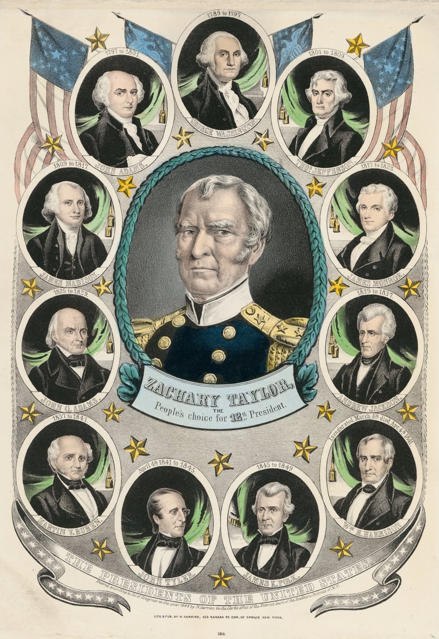 De keuze van het volk, twaalfde president door Nathaniel Currier