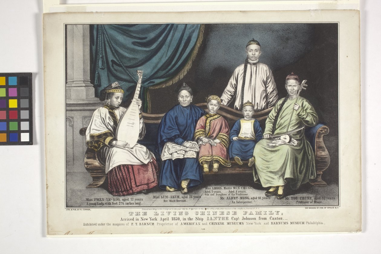 De levende Chinese familie door Nathaniel Currier