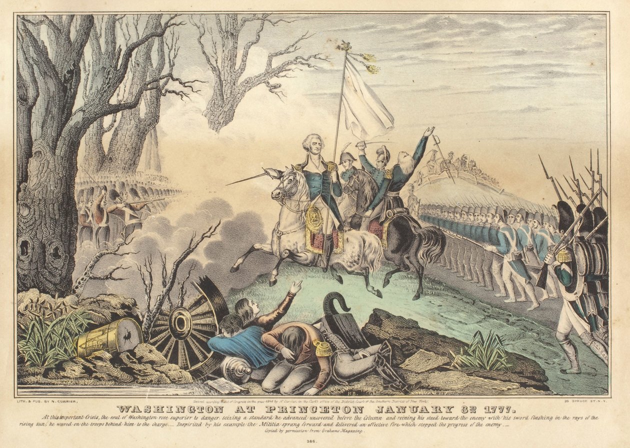Washington in Princeton, 30 januari 1777 door Nathaniel Currier
