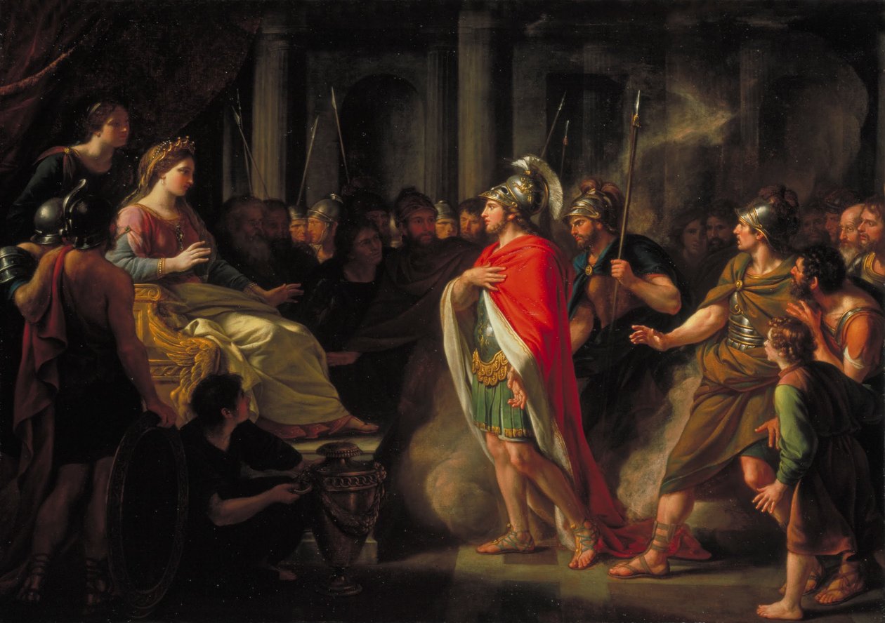 De ontmoeting van Dido en Aeneas door Nathaniel Dance-Holland
