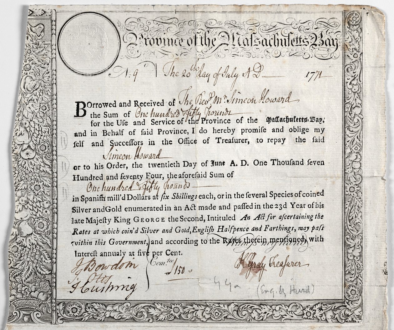 Leningcertificaat door Nathaniel Hurd
