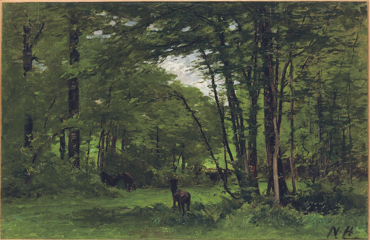 De grensomheining, Bos van Fontainebleau, ca. 1868 door Nathaniel II Hone