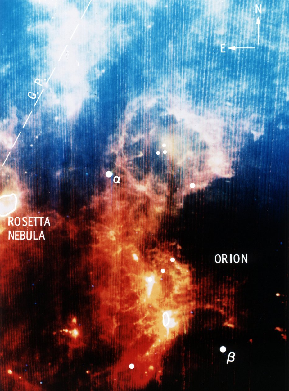 Infraroodbeeld van het sterrenbeeld Orion. door National Aeronautics and Space Administration National Aeronautics and Space Administration