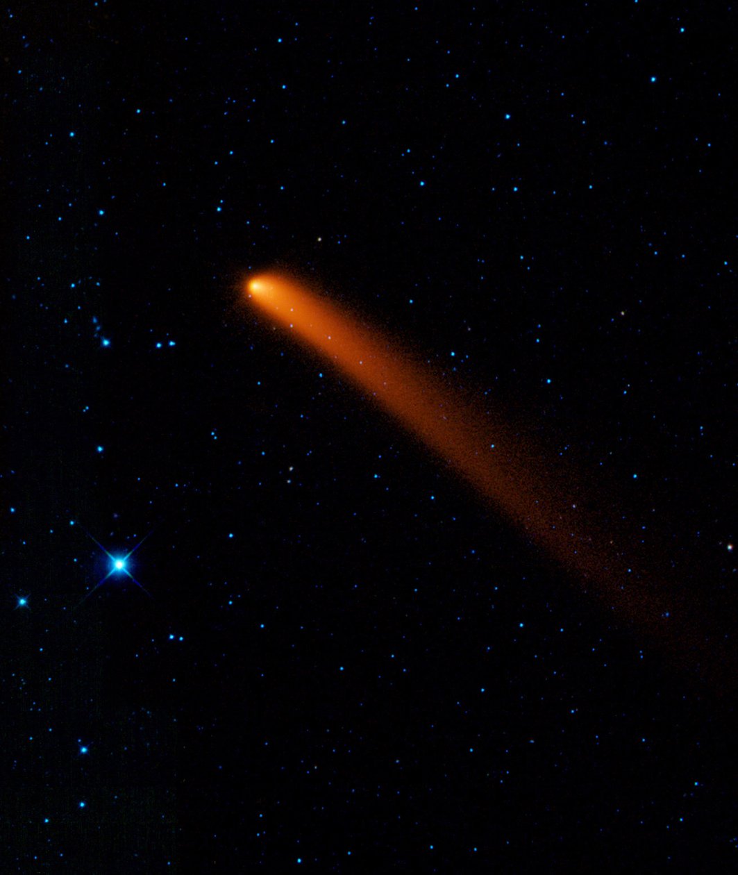 Infraroodbeeld van Komeet Siding Spring (C2007 Q3) ontdekt in 2007 door waarnemers in Australië. door National Aeronautics and Space Administration National Aeronautics and Space Administration