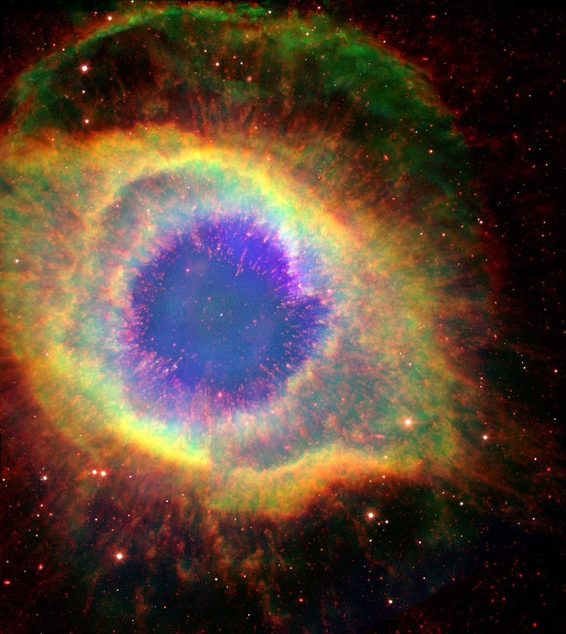 De Helixnevel (NGC 7293), soms het Oog van God genoemd, een grote planetaire nevel in het sterrenbeeld Waterman. door National Aeronautics and Space Administration National Aeronautics and Space Administration