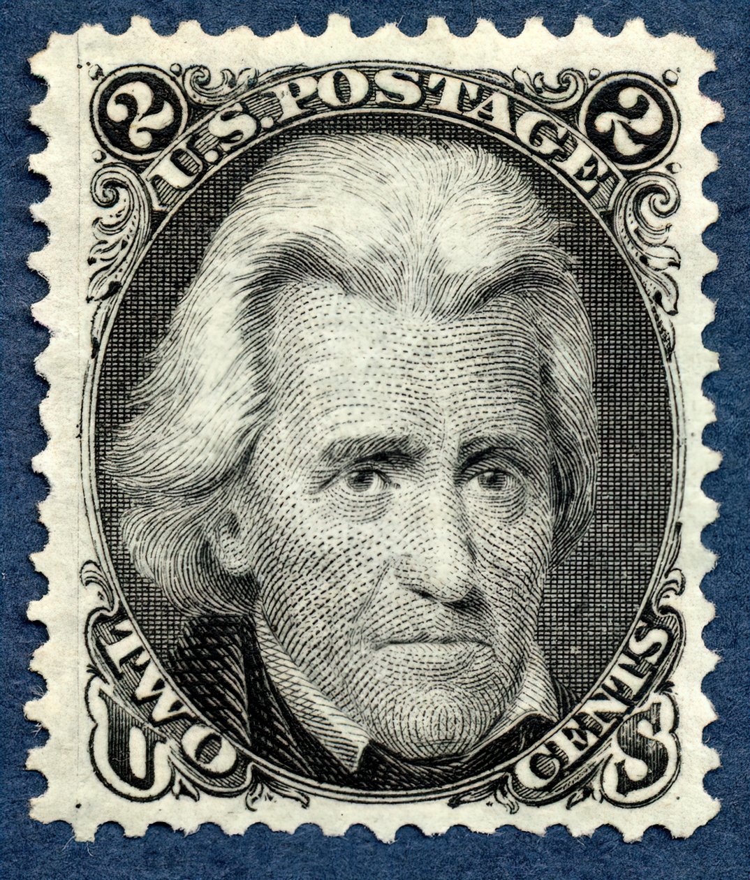 2c Andrew Jackson heruitgave enkel, 1875 door National Bank Note Company