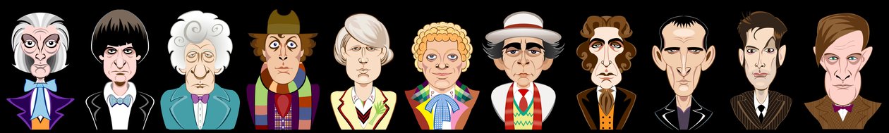 Acteurs uit de BBC-televisieserie Doctor Who (1963-2013) door Neale Osborne