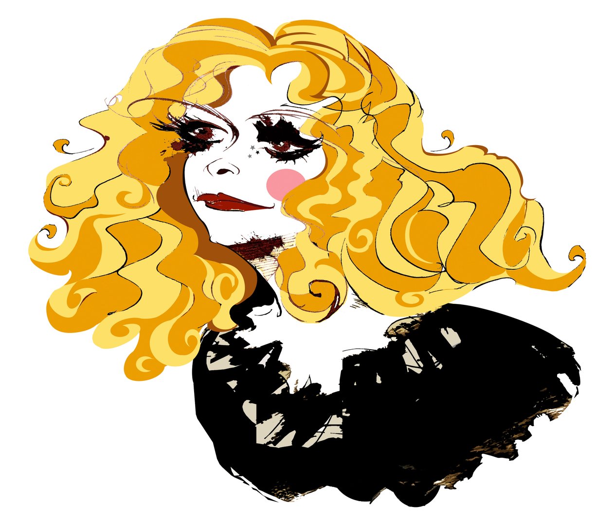 Alison Goldfrapp, Engelse popzangeres, kleur karikatuur, 2010 door Neale Osborne