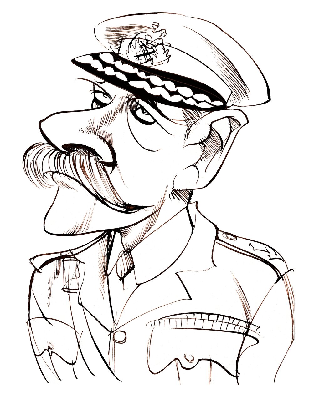 Britse veldmaarschalk, Eerste Graaf Haig van Bernersyde (1861-1928); karikatuur in uniform door Neale Osborne