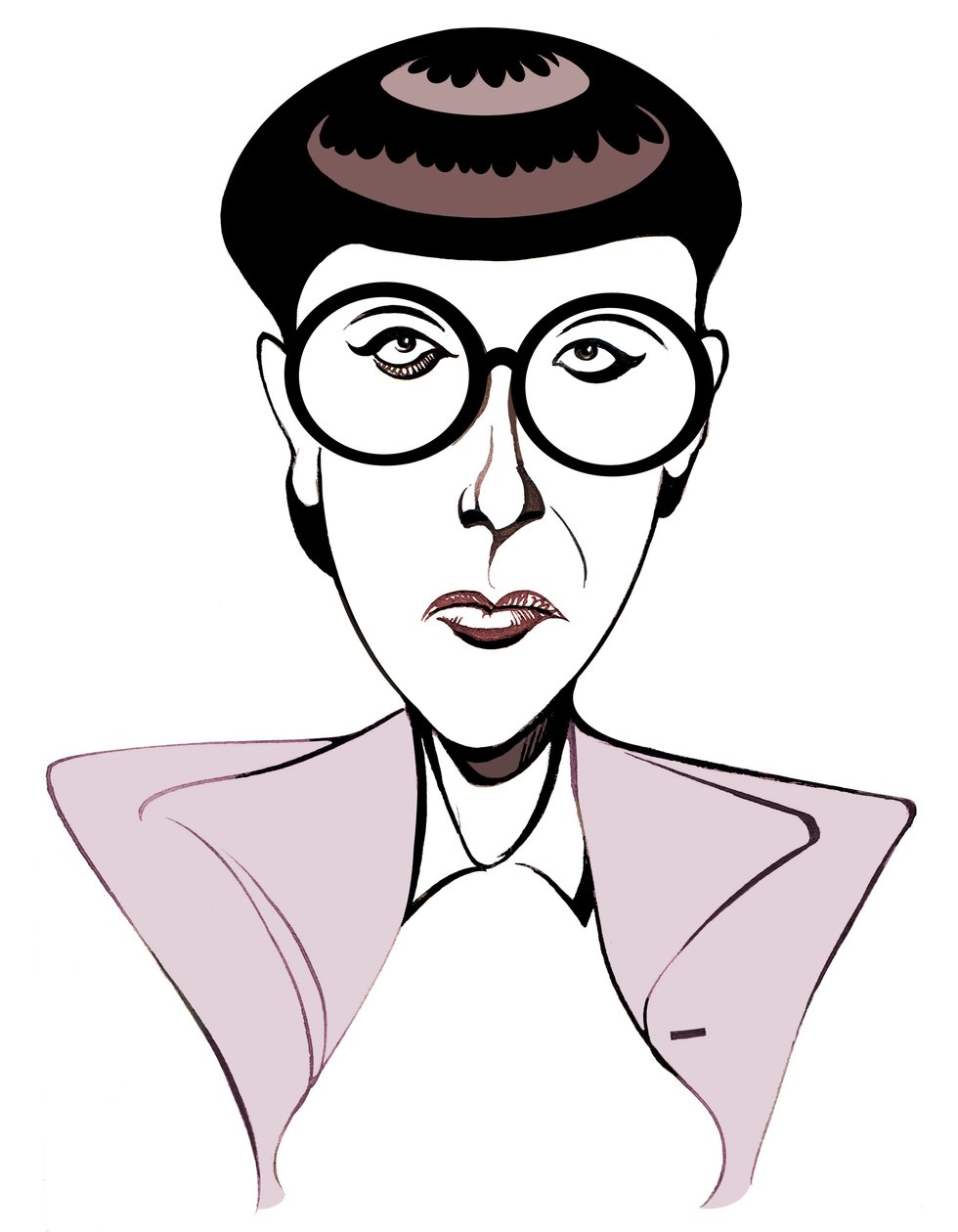 Edith Head Amerikaanse kostuumontwerper (1907 - 1981), karikatuur met bril door Neale Osborne