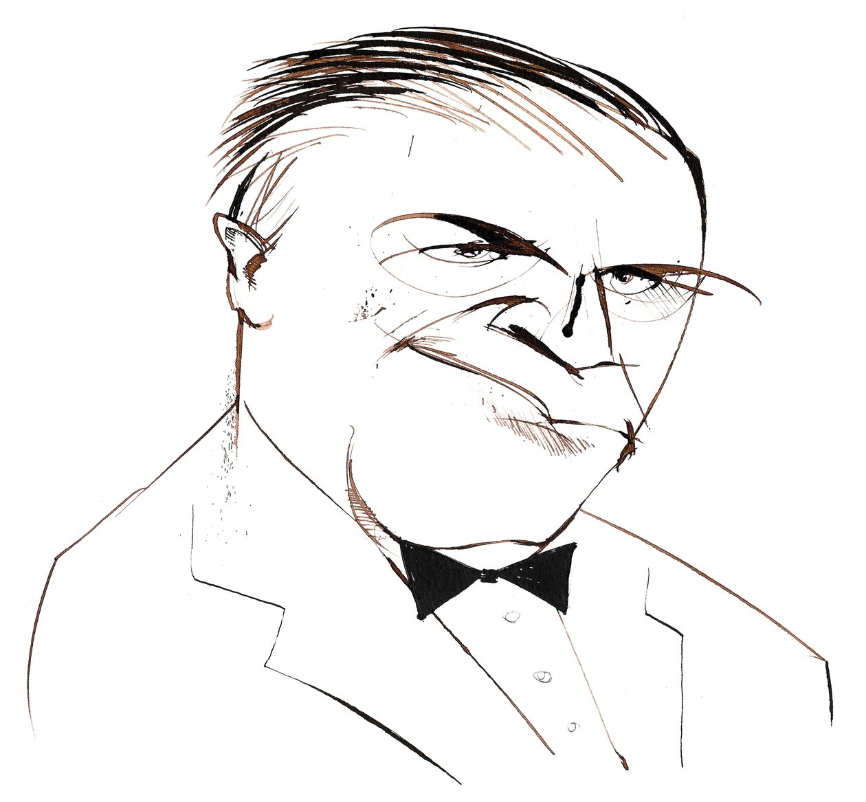 Ferde Grofé (1892 - 1972) Amerikaanse componist, arrangeur en pianist, karikatuur door Neale Osborne