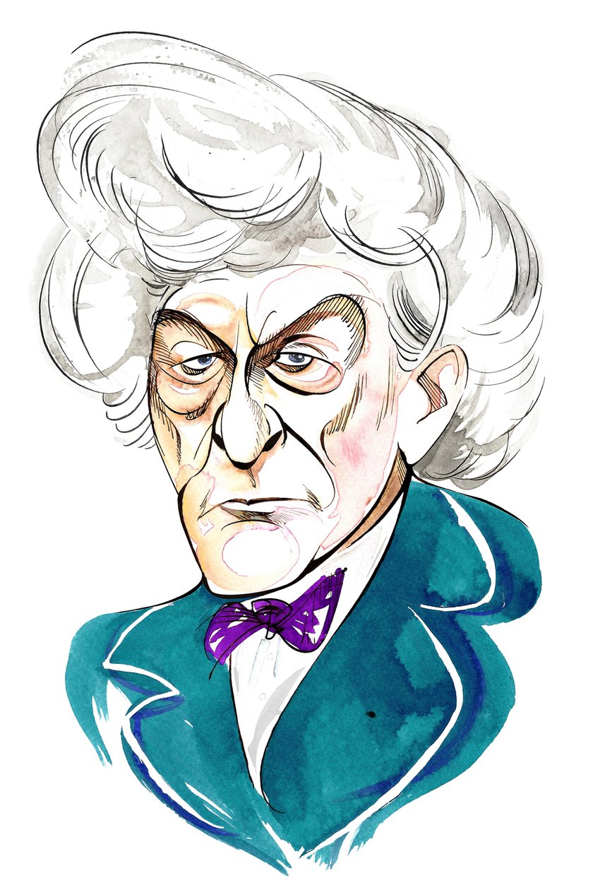 Jon Pertwee als Doctor Who in BBC-televisieserie met dezelfde naam door Neale Osborne