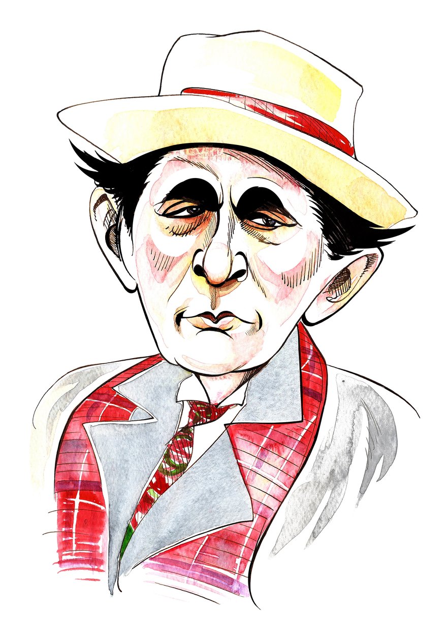 Sylvester McCoy als Doctor Who in BBC-televisieserie met dezelfde naam door Neale Osborne