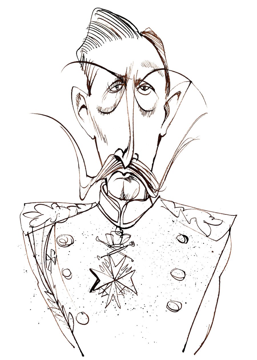 Wilhelm II, keizer van Duitsland; Koning van Pruisen (1859-1941); karikatuur door Neale Osborne