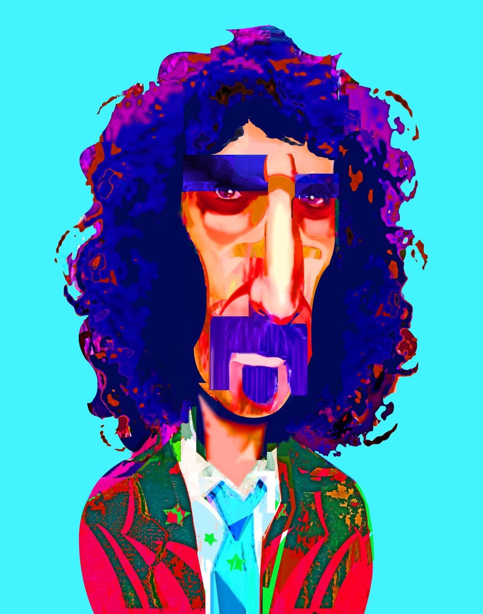 Frank Zappa, 2021 (digitaal) door Neale Osborne