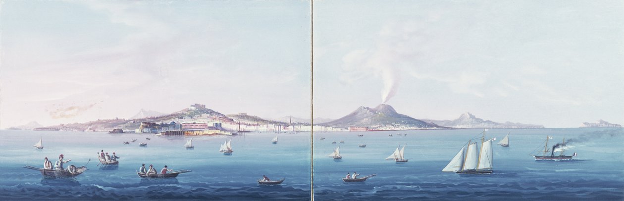 De Baai van Napels door Neapolitan School