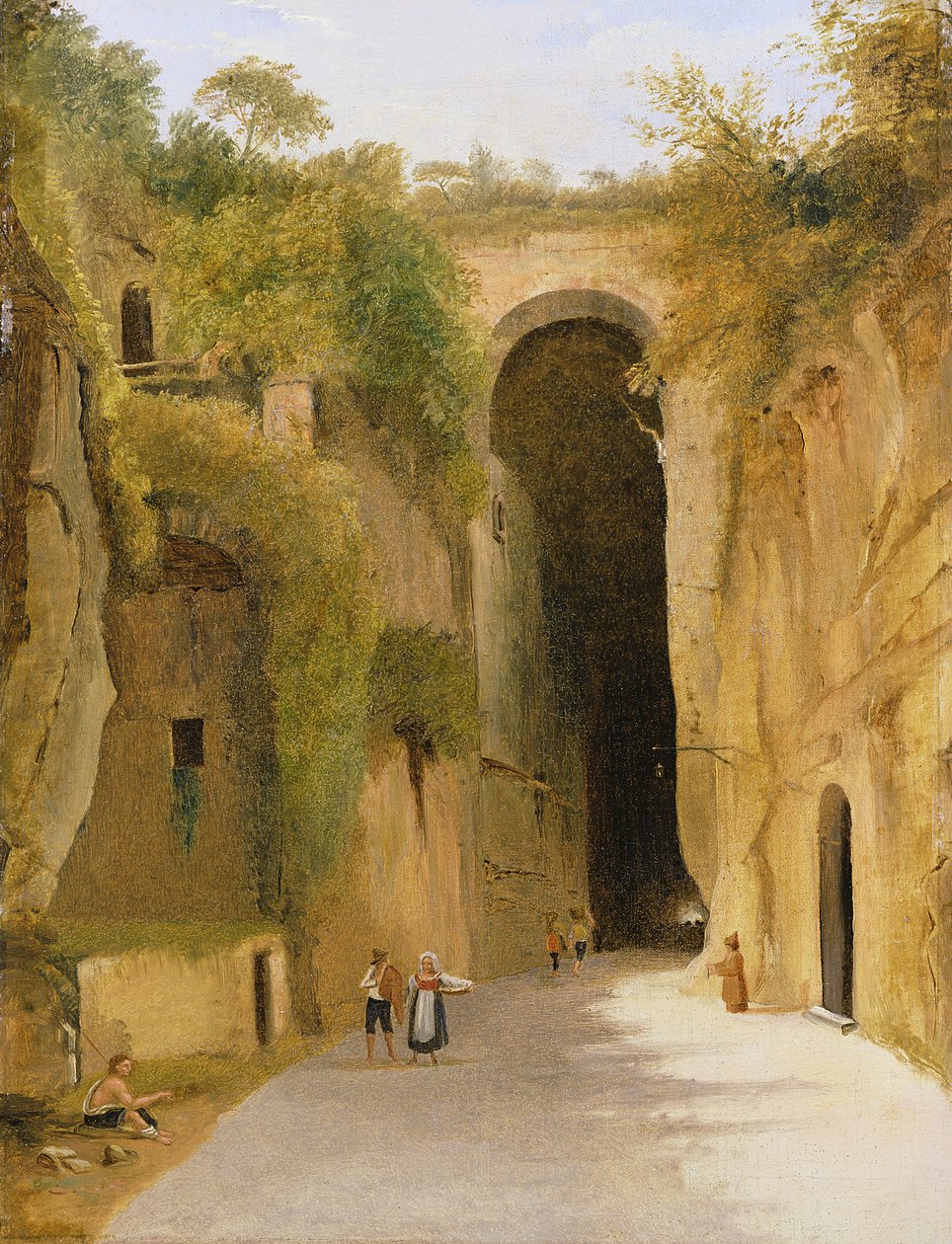 De Crypta Napoletana, onder de Posillipo heuvel, Napels, c.1840 door Neapolitan School