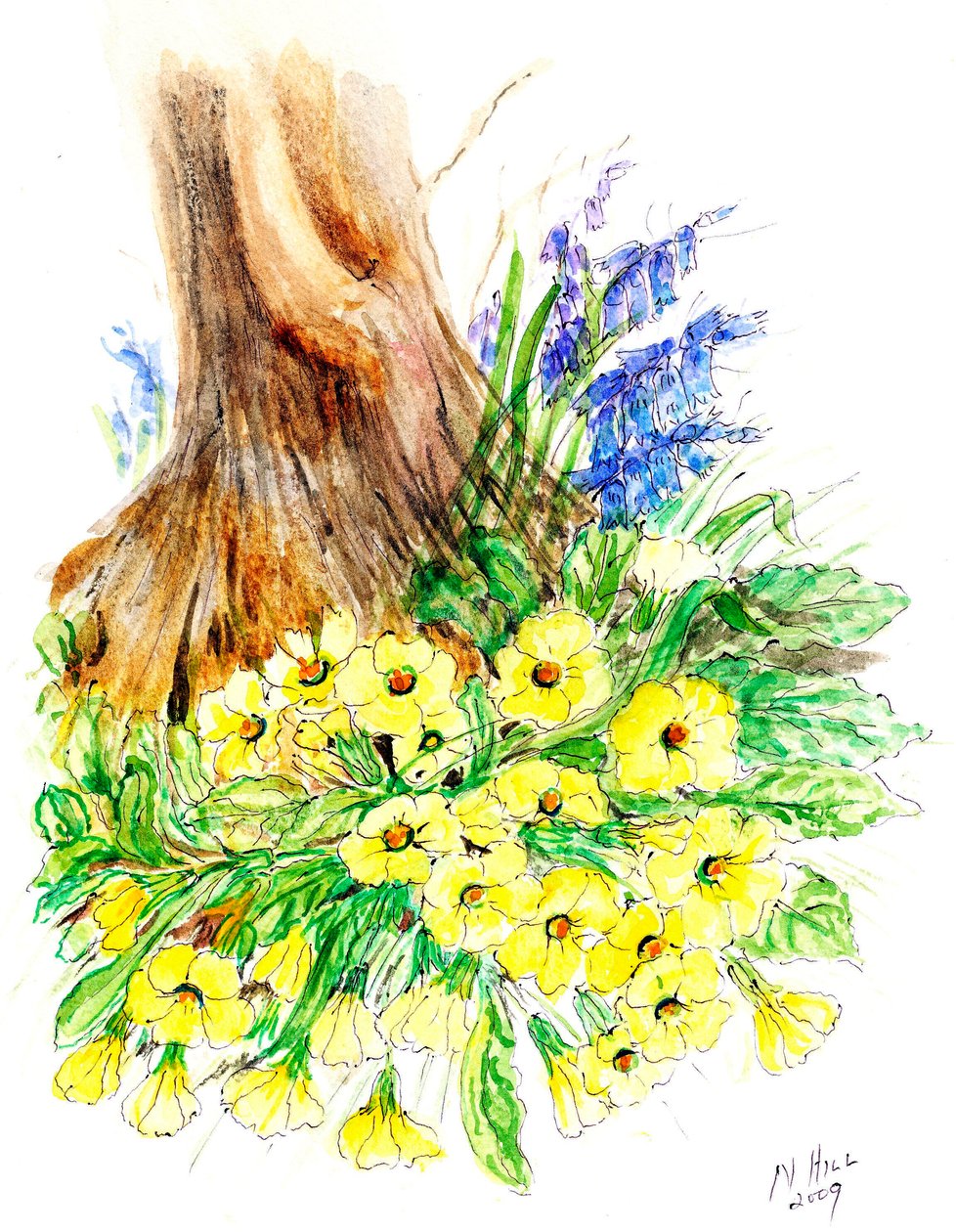 Lente bos door Nell Hill