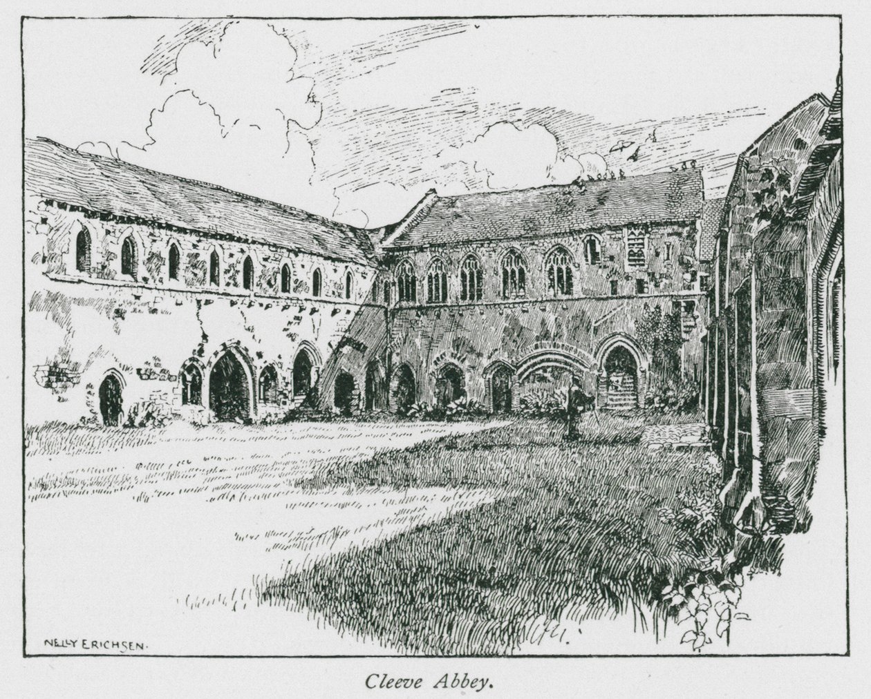 Cleeve Abbey (litho) door Nelly Erichsen