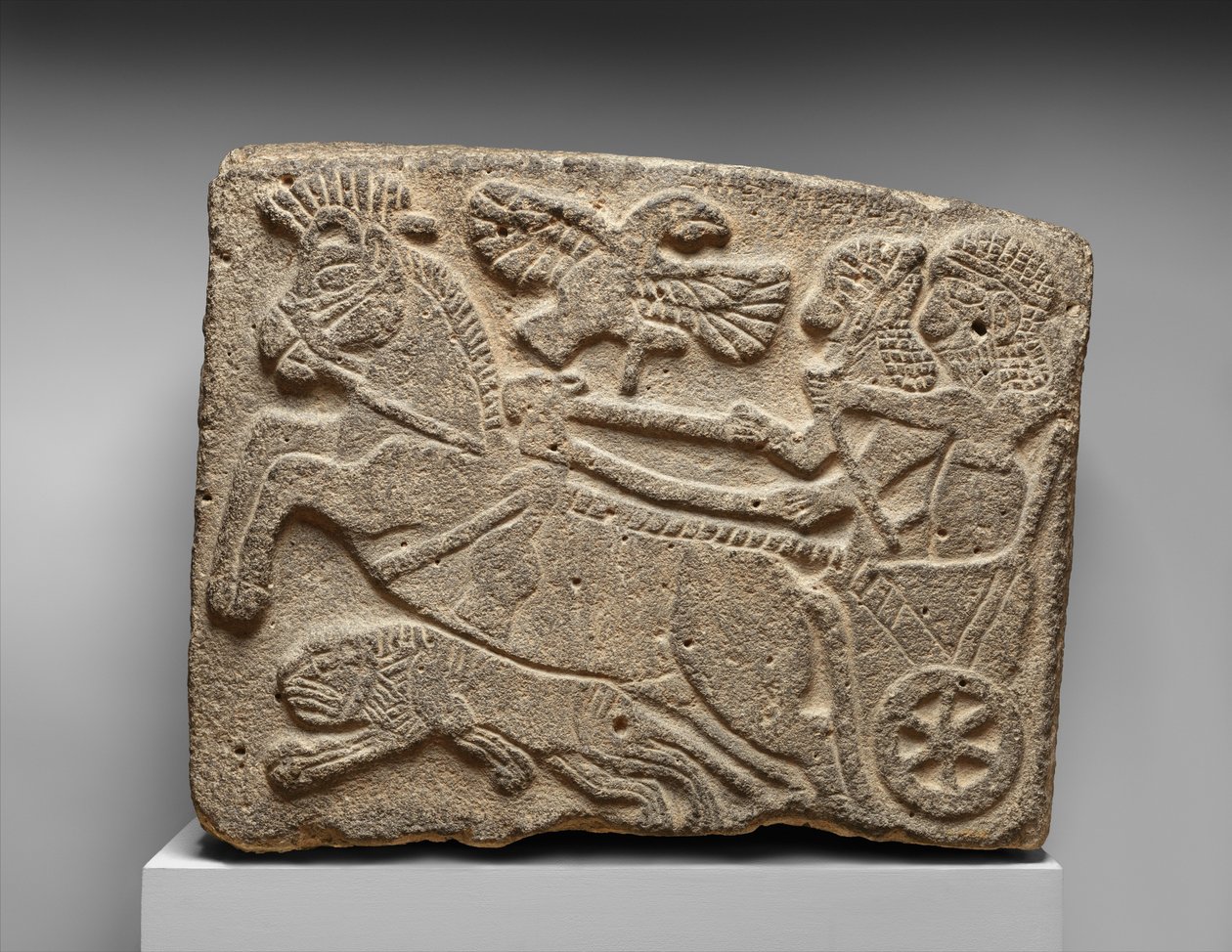 Orthostaat reliëf: leeuwenjachtscène, ca. 9e eeuw v.Chr. door Neo Hittite Neo Hittite