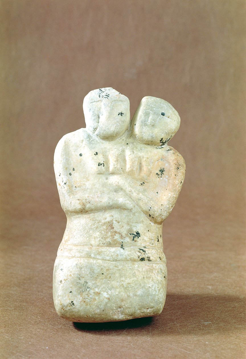 Statuette van een dubbelkoppige god door Neolithic