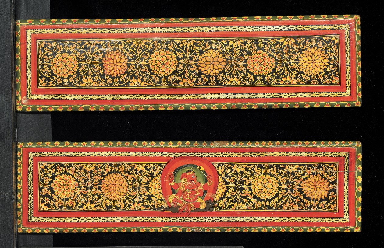 Boekomslagen van een Shaiva-manuscript door Nepalese School