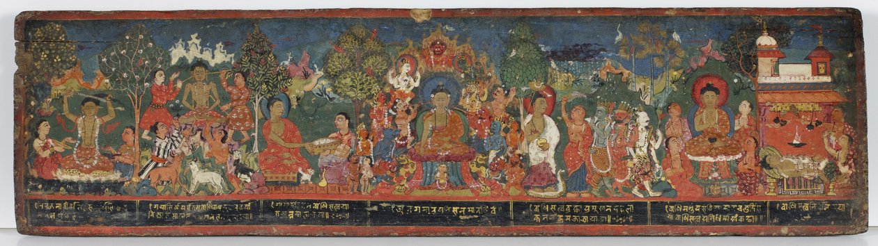 Boeddhistisch manuscriptomslag door Nepalese School
