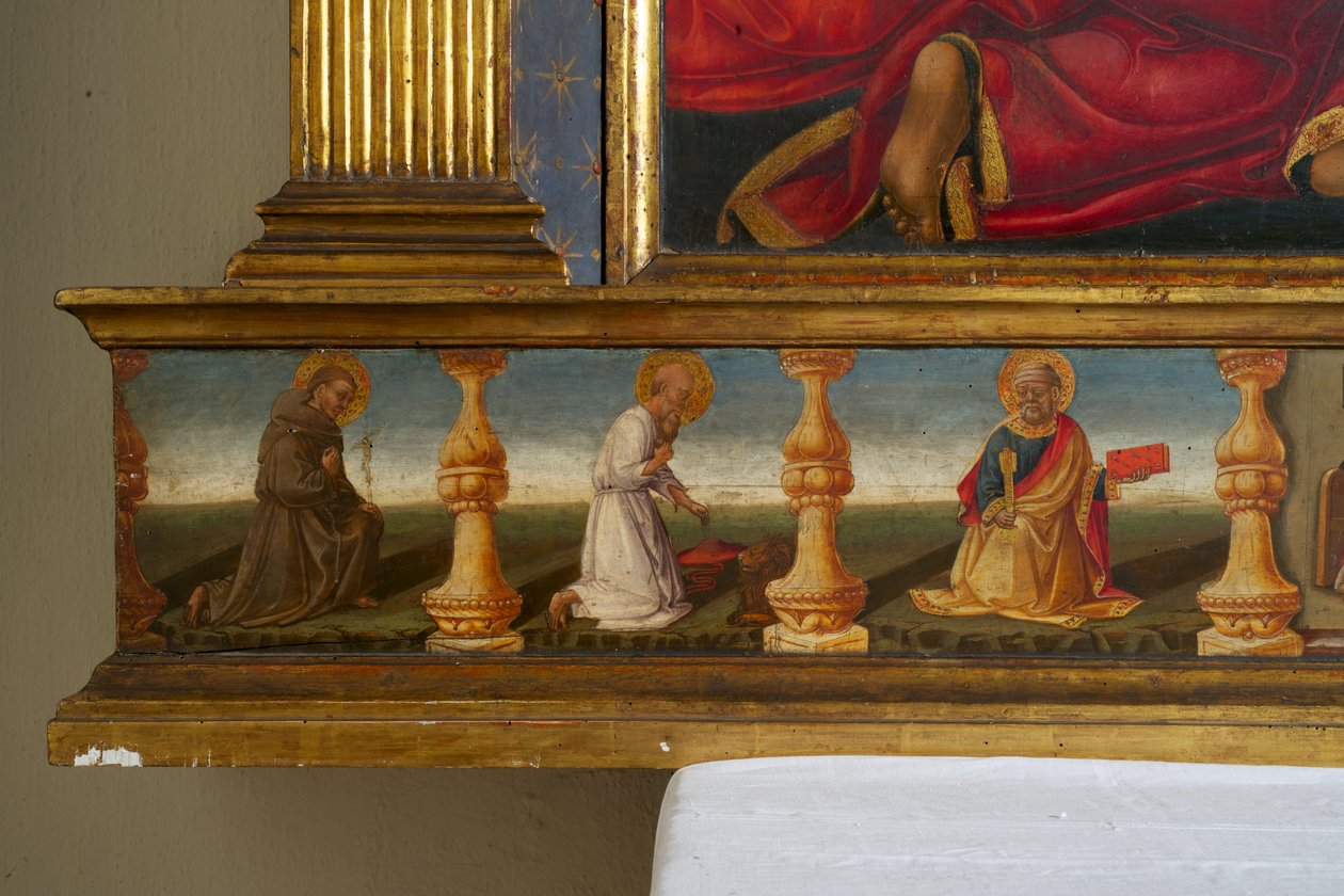 Detail van Kroning van de Maagd door Neri di Bicci