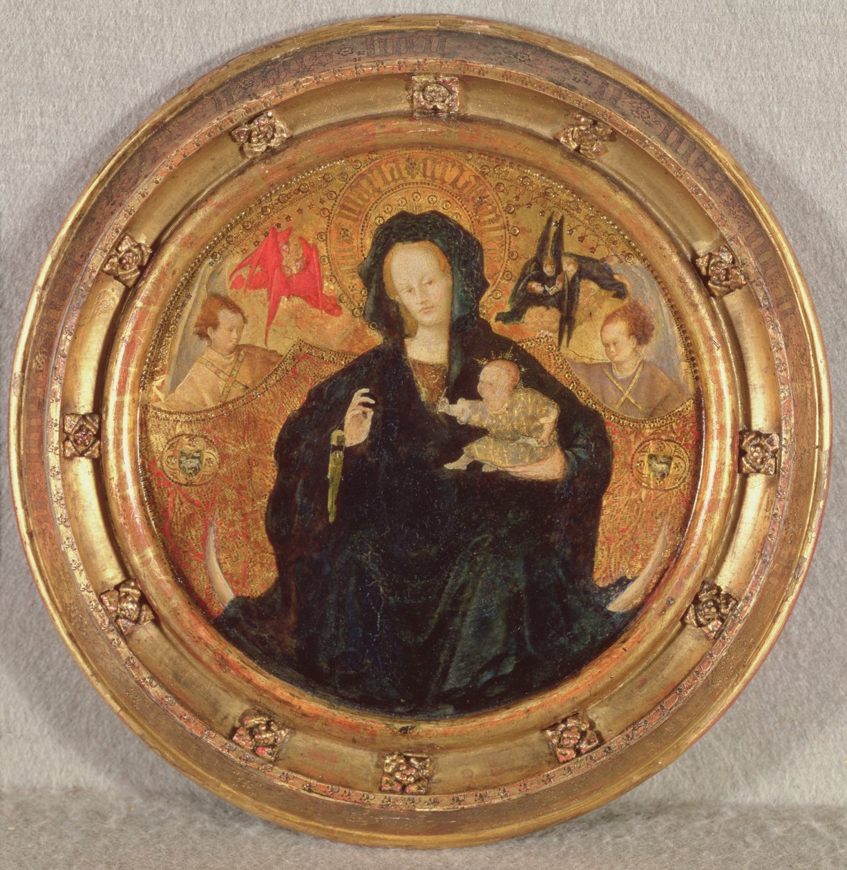 Madonna met het Christuskind Schrijvend, 1410-20 door Netherlandish School