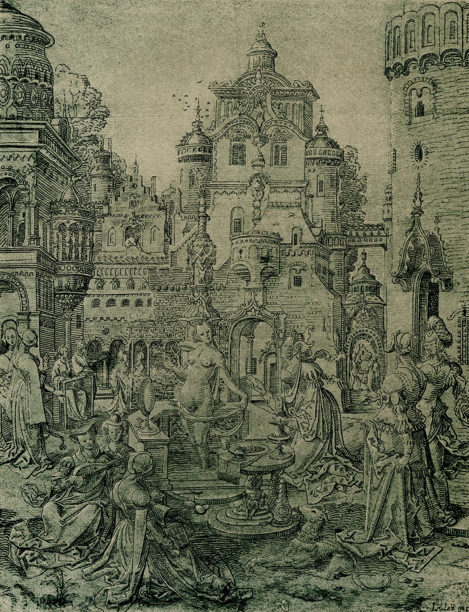 Bathseba in bad door Netherlandish School