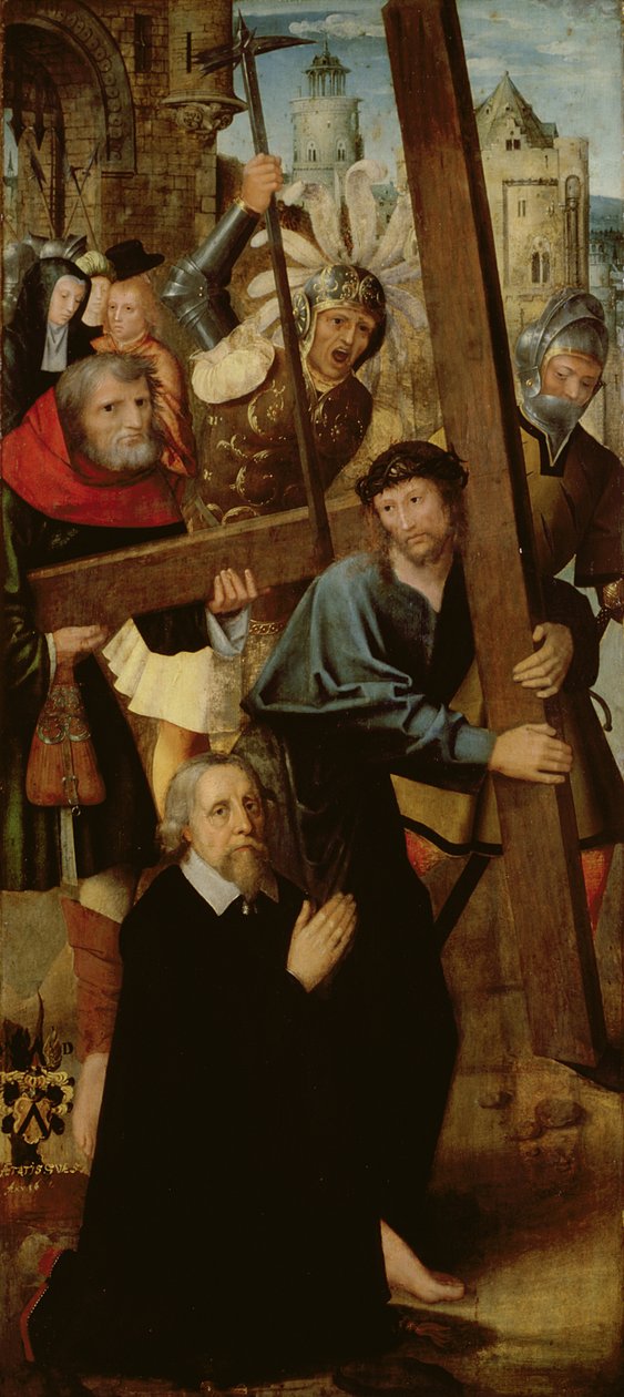 Christus Draagt het Kruis, linker vleugel van het Altaar van St. Anthony, 1510-18 door Netherlandish School