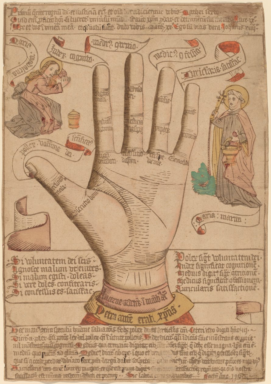 De Hand als Spiegel van Verlossing door Netherlandish 15th Century