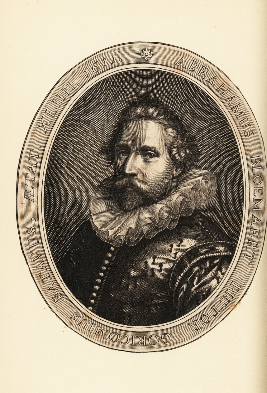 Portret van Abraham Bloemaert, Nederlandse schilder en graveur, Haarlemse Maniërist door Netherlandish School
