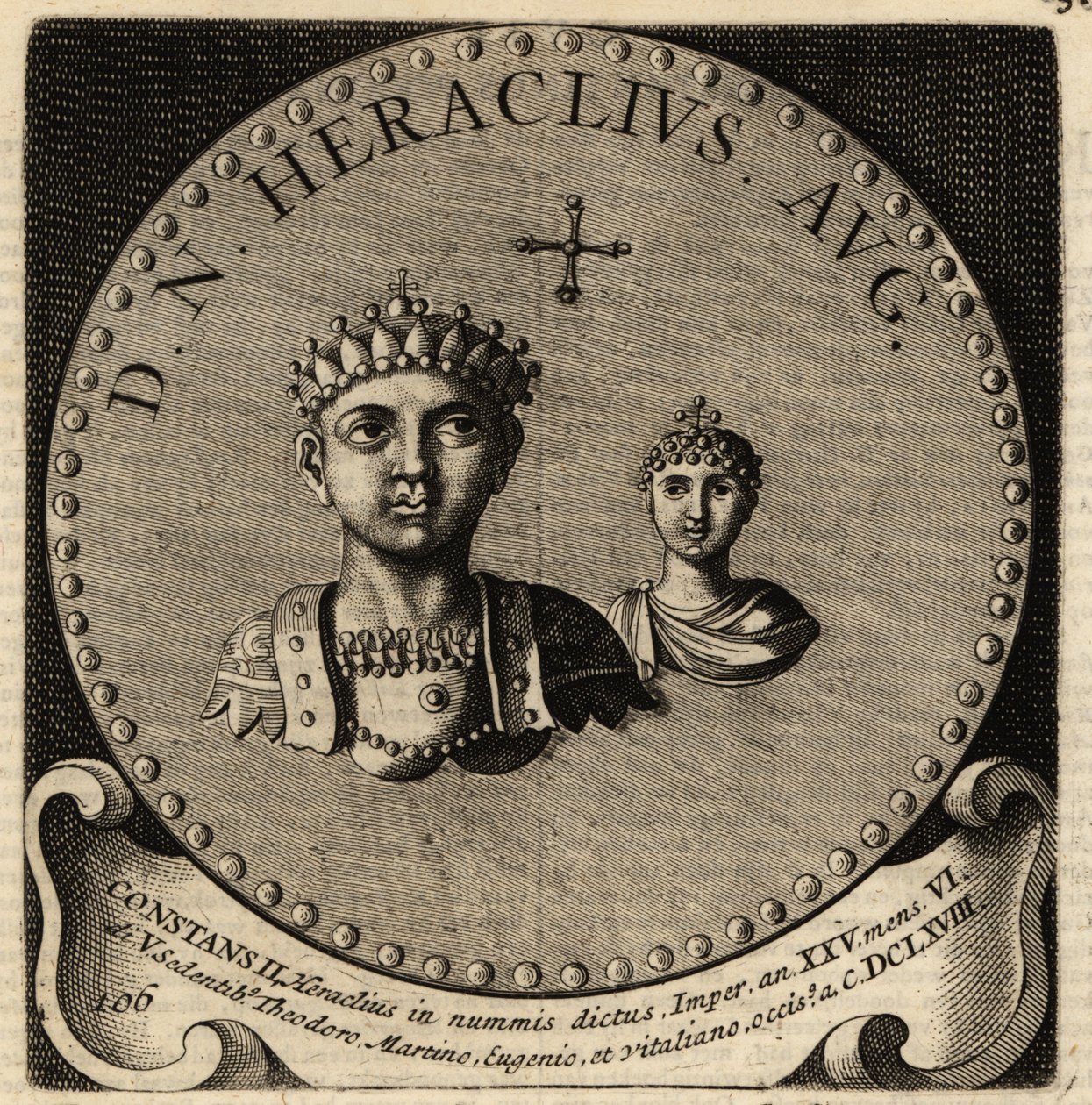 Portret van Byzantijnse keizer Constans II en Fausta door Netherlandish School