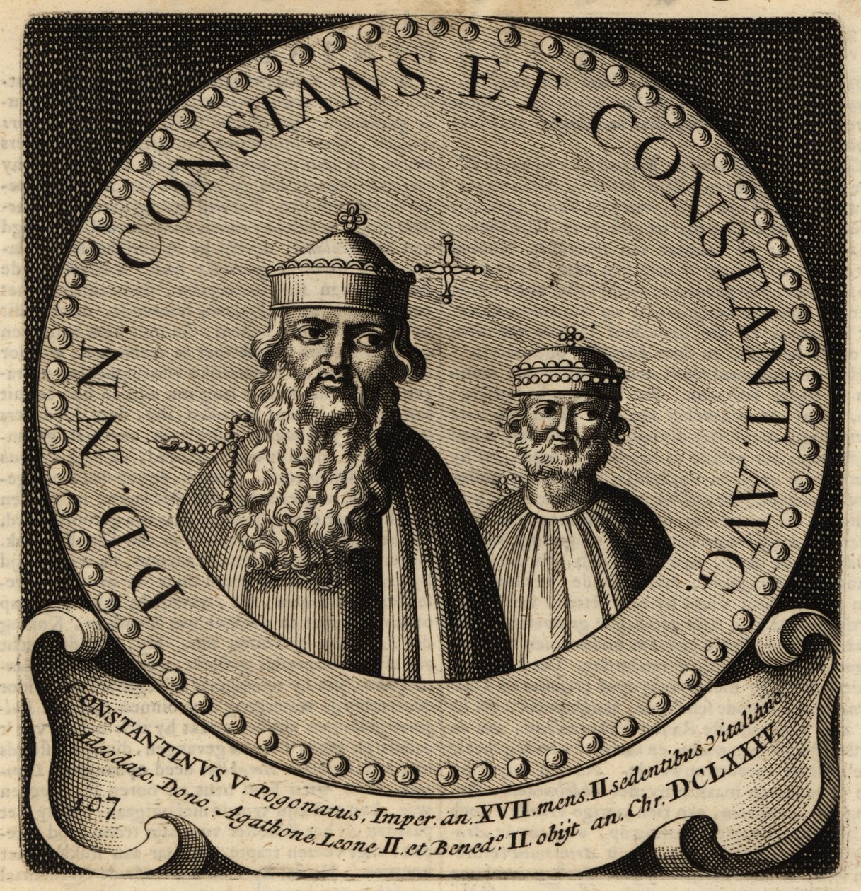 Portret van Byzantijnse keizers Constans II en Constantijn IV door Netherlandish School
