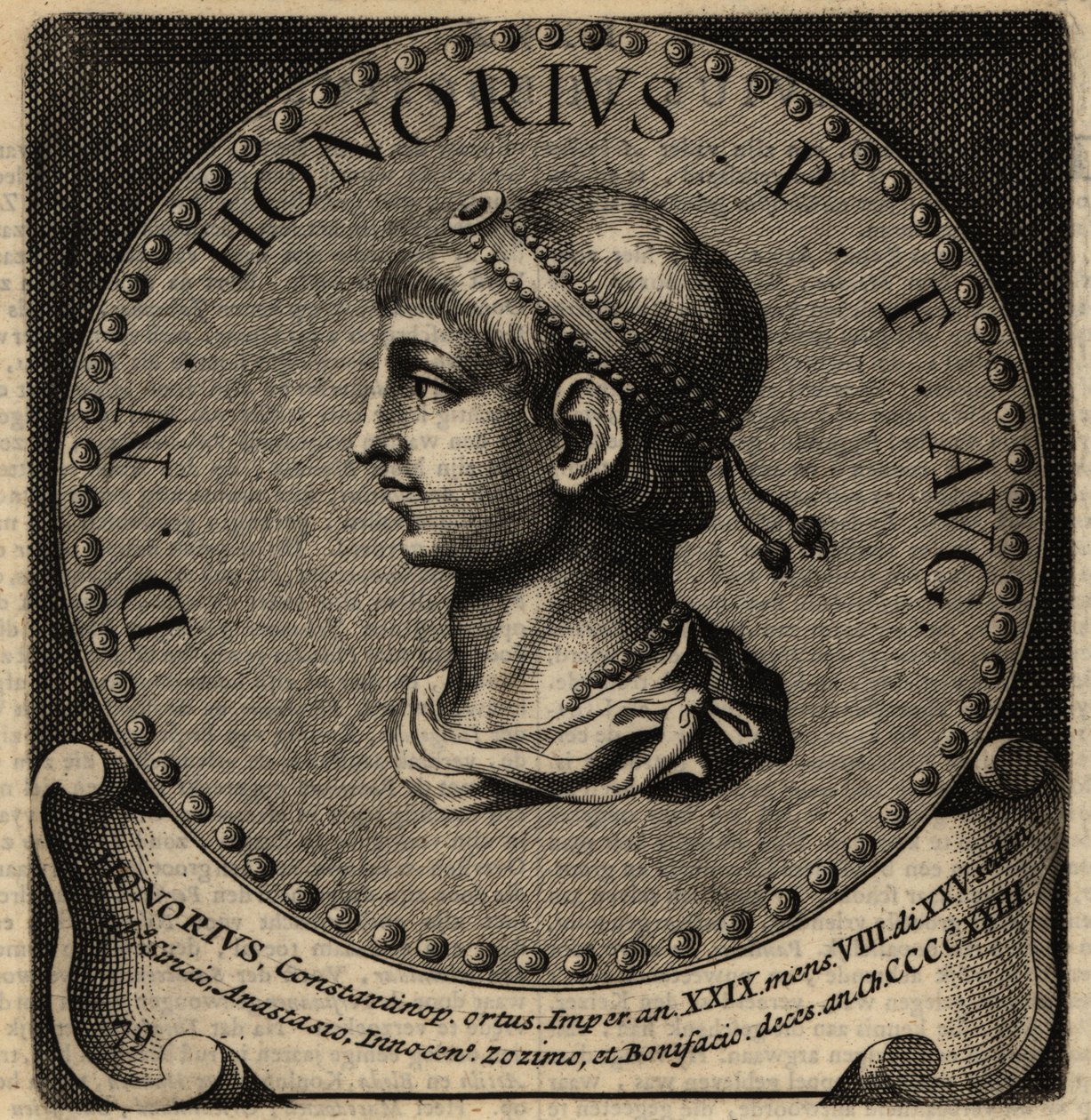 Portret van Romeinse keizer Honorius door Netherlandish School