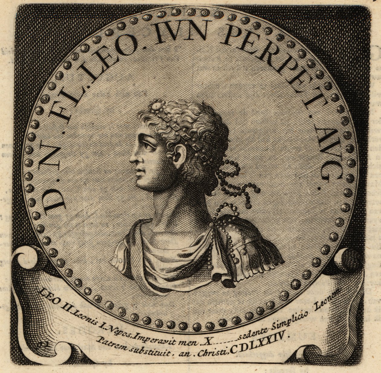 Portret van Romeinse keizer Leo II door Netherlandish School