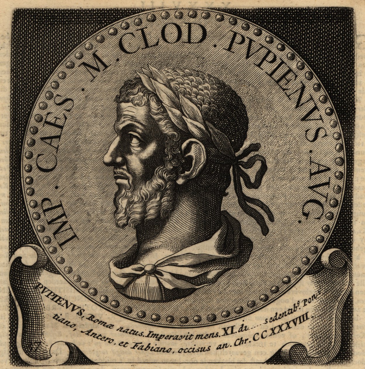 Portret van Romeinse keizer Pupienus door Netherlandish School