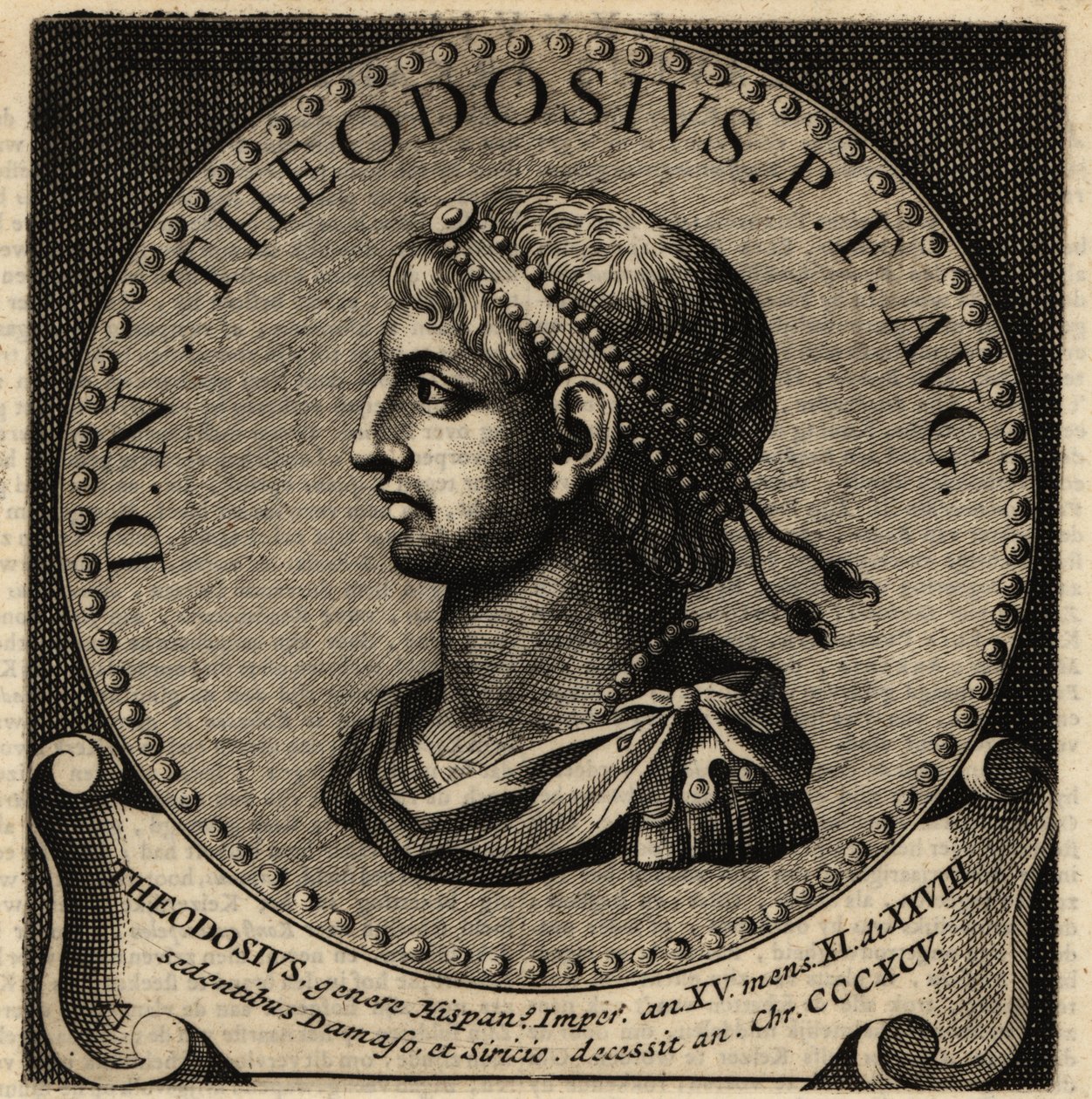 Portret van Romeinse keizer Theodosius I door Netherlandish School