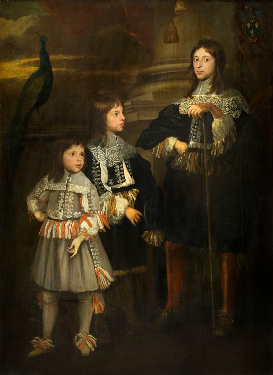 Portret van Drie Kinderen door Netherlandish School