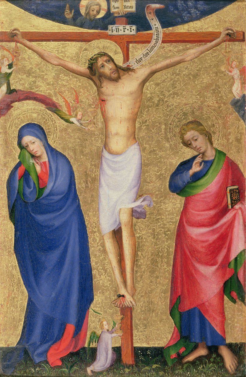 De Kruisiging, uit een opvouwbaar altaarstuk, ca.1400 door Netherlandish School