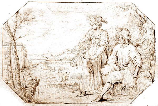 De Vier Seizoenen: Zomer - Oogsten, ca. 1675 door Netherlandish School