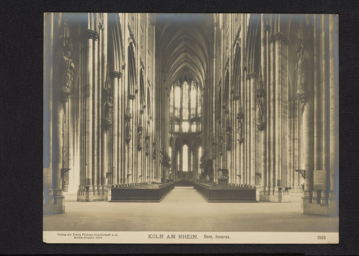 Interieur van de dom van Keulen door Neue Photographische Gesellschaft