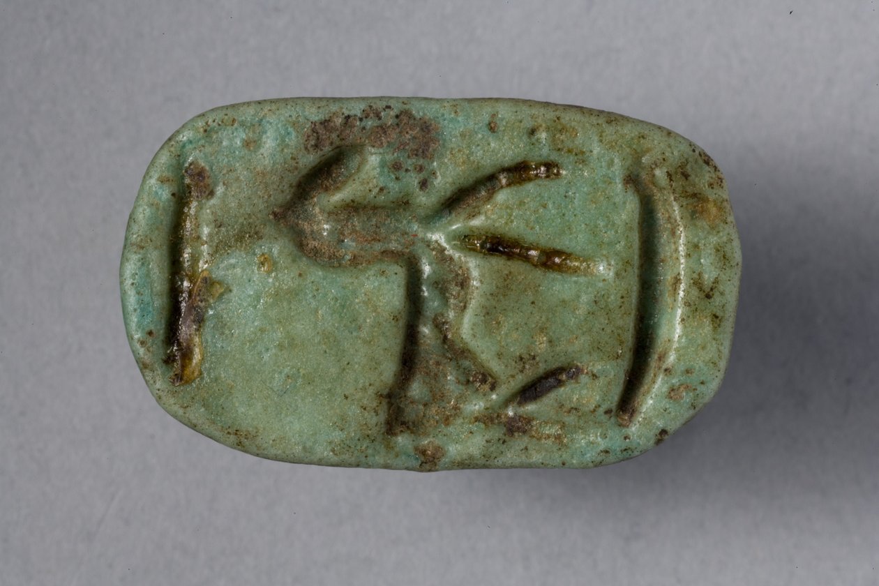 Scarabeezegel, 18e-19e Dynastie, 1540-1186 v.Chr. (faience) door New Kingdom Egyptian
