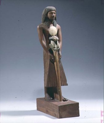Vaandeldrager met een ramshoofdstandaard door New Kingdom Egyptian
