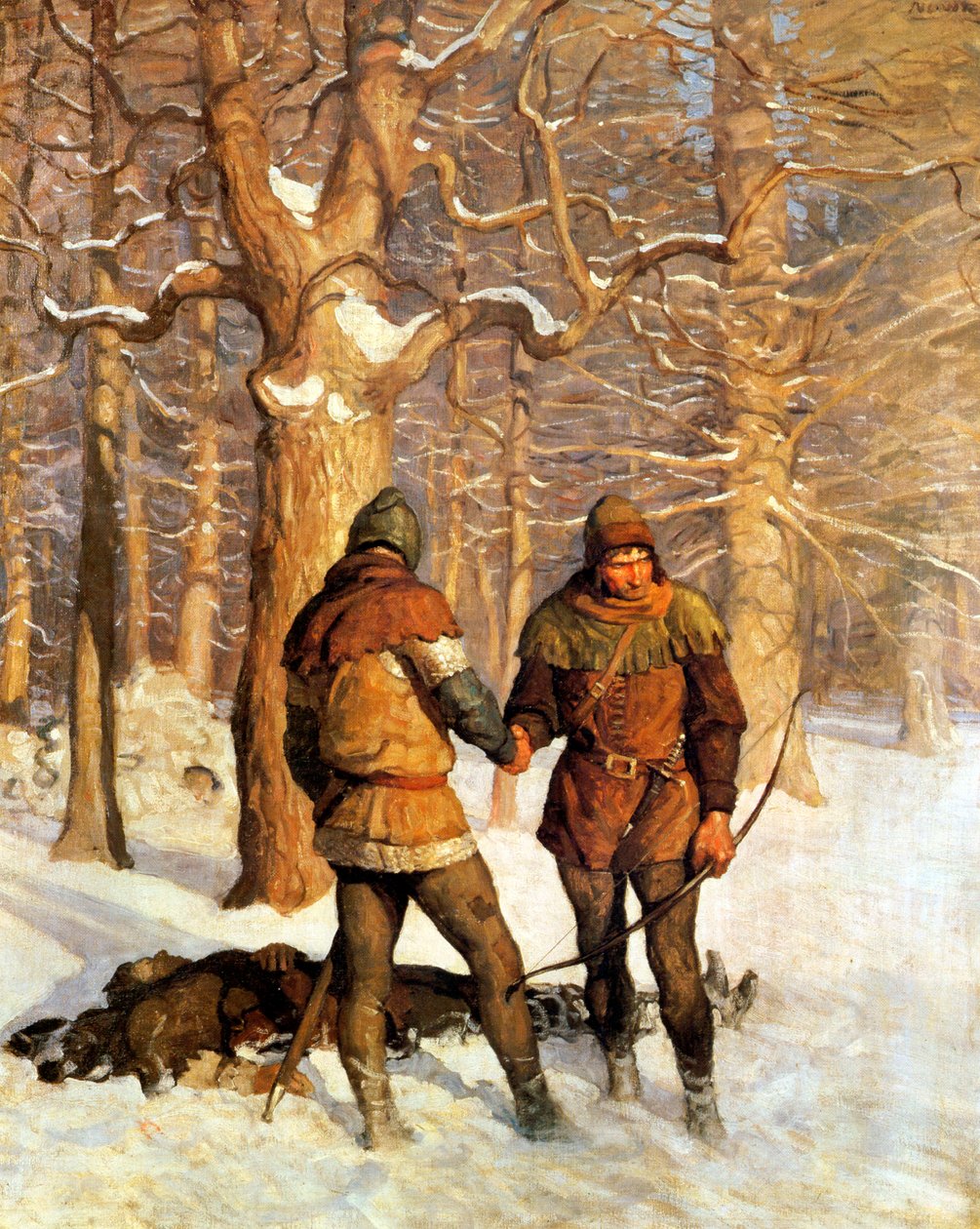 Illustratie voor "De Zwarte Pijl" van Robert Louis Stevenson, 1916 door Newell Convers Wyeth