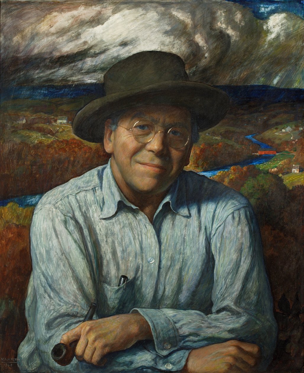 Zelfportret, 1940 door Newell Convers Wyeth