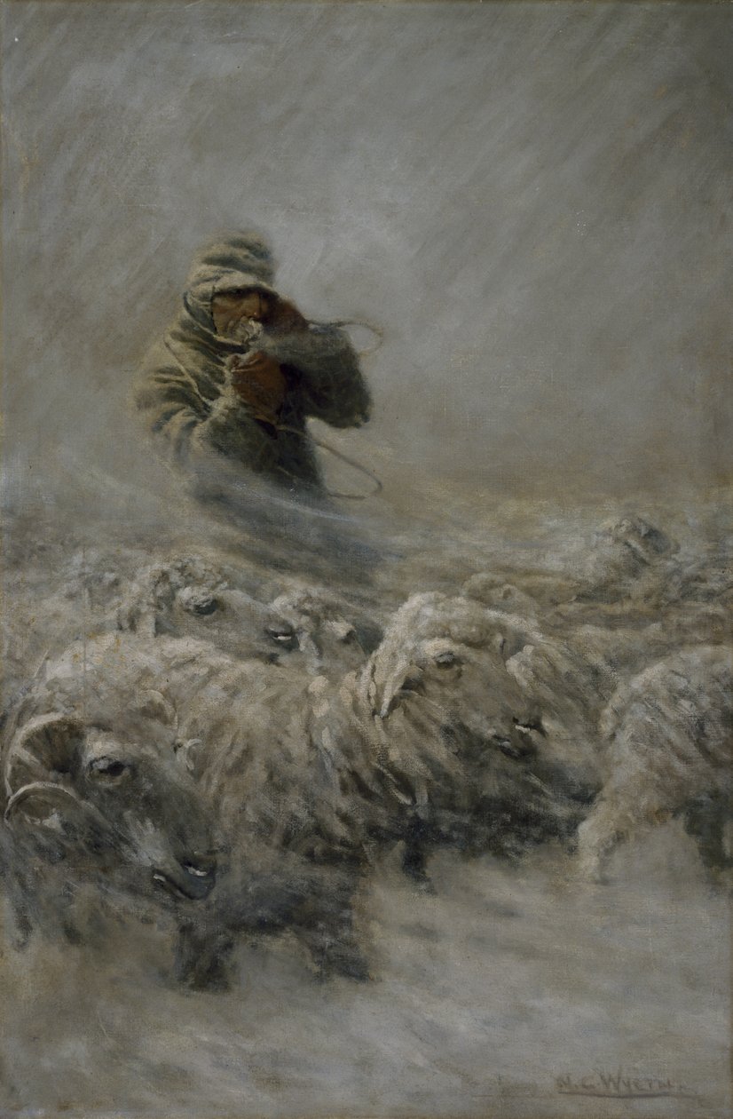 Schaapherder, 1908 door Newell Convers Wyeth