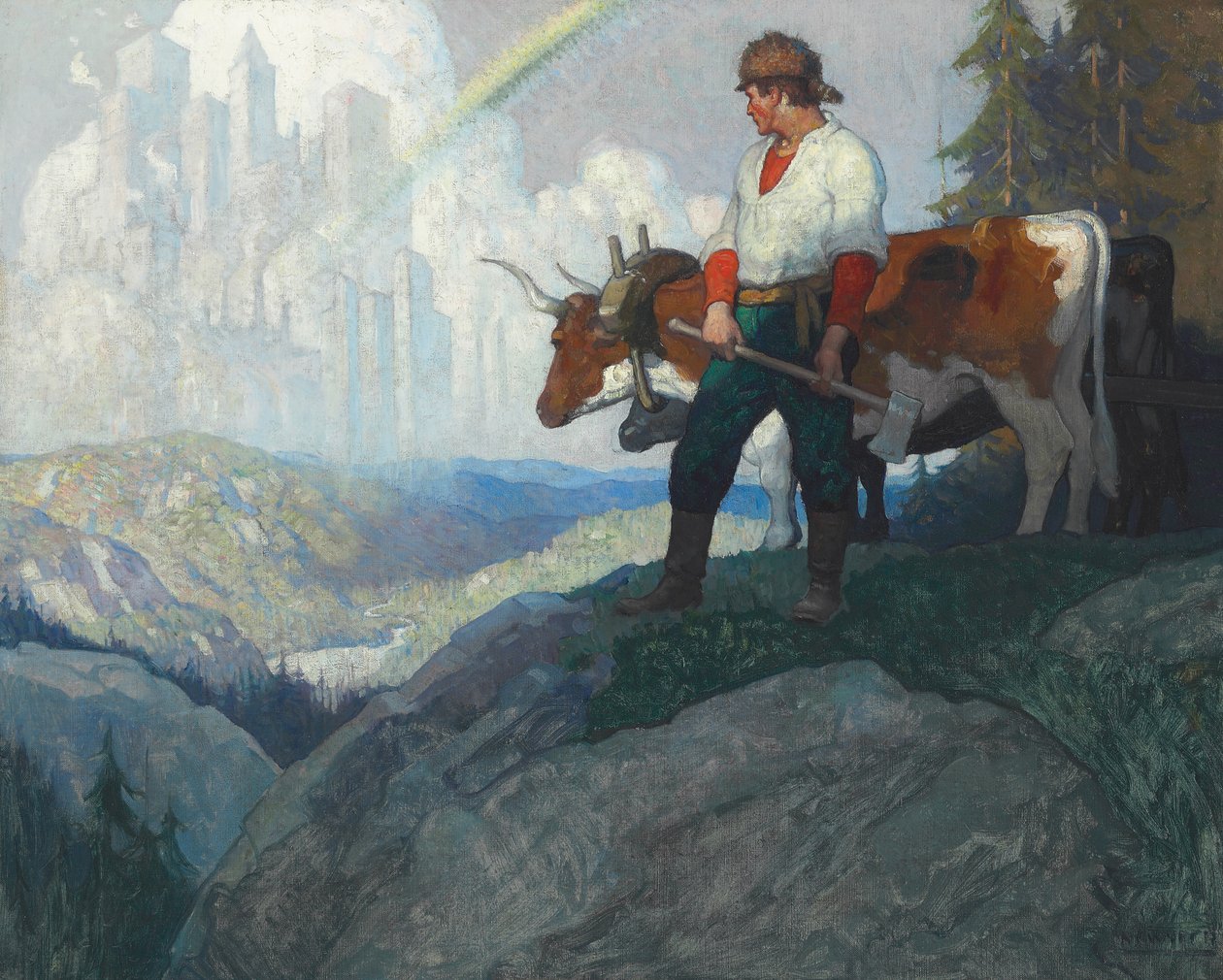 De Pionier en de Visie, c.1918 door Newell Convers Wyeth