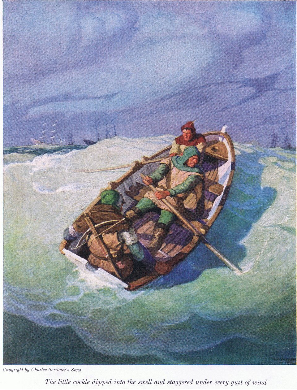 Het kleine schelpje dook in de deining en wankelde onder elke windvlaag door Newell Convers Wyeth